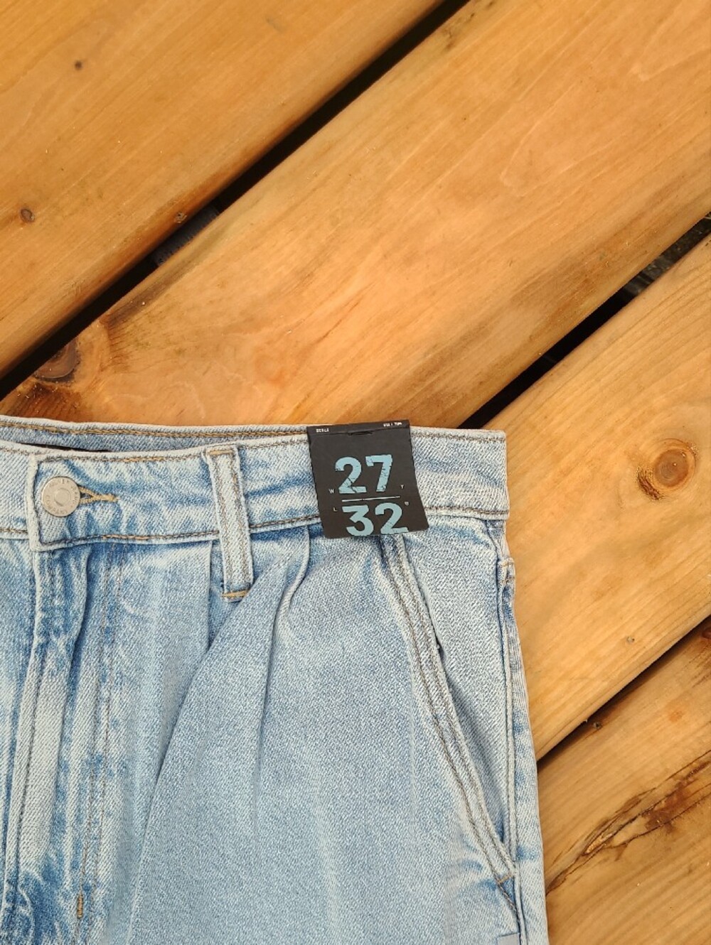 NWT Silver Jeans Co Pleated Denim Trouser High Rise light Blue Wide Leg Size 29 - Picture 10 of 14